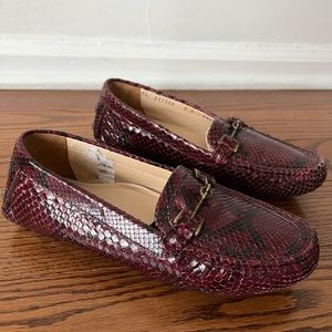 Cole Haan Collection Italian burgundy python snake driving shoes Never worn Sz 6